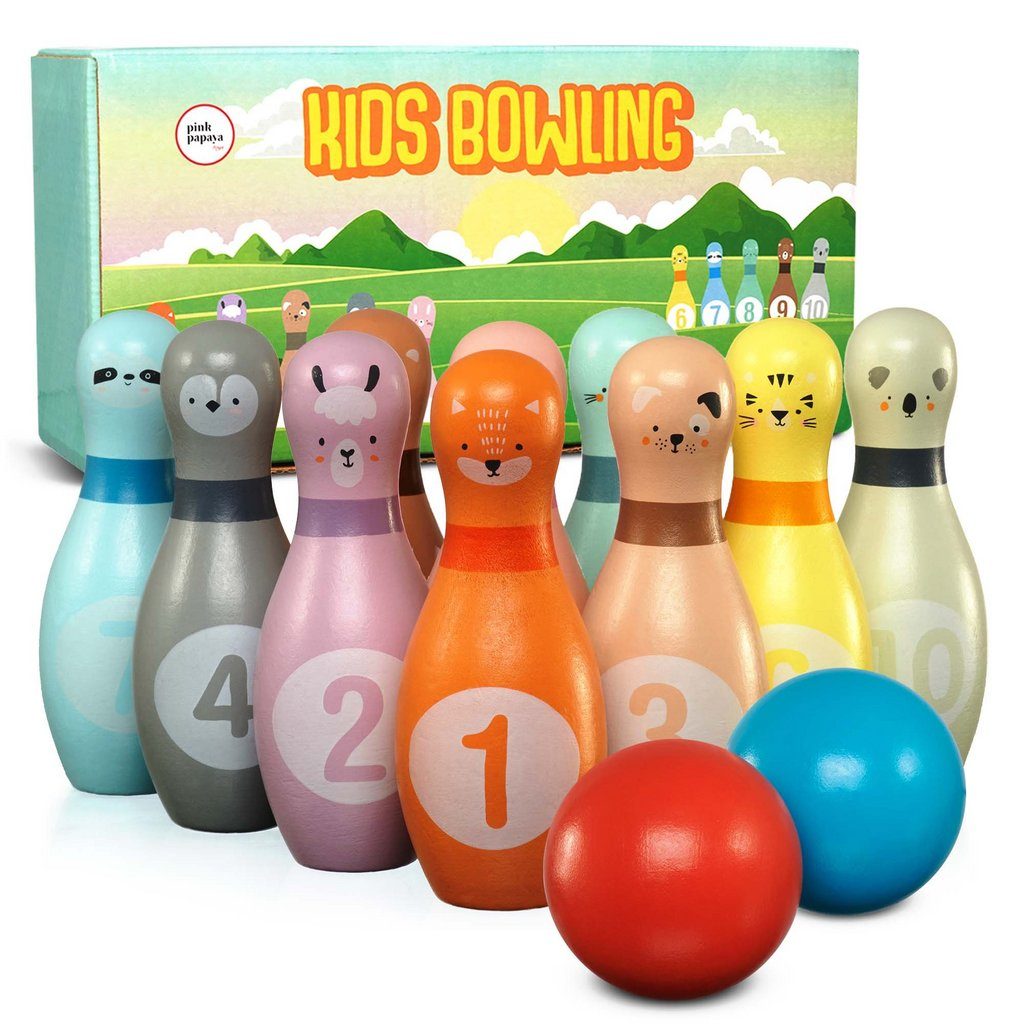 PINK PAPAYA Kegelspiel Kinder Bowling Set